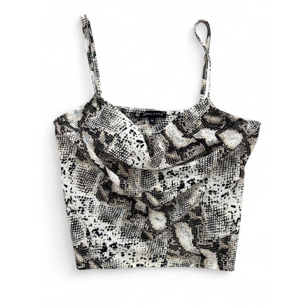 Black and White Snakeskin Crop Top Women’s Medium